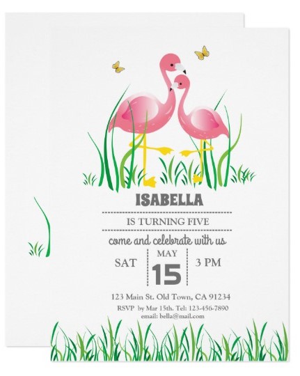convite flamingo aniversario