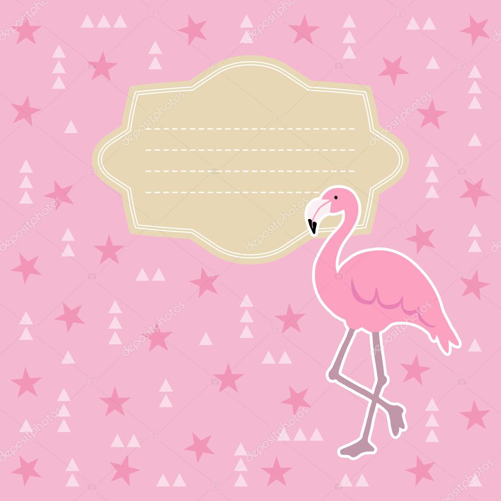 convite de flamingo em branco