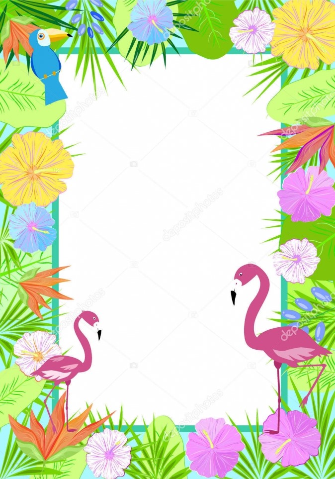 convite de flamingo em branco