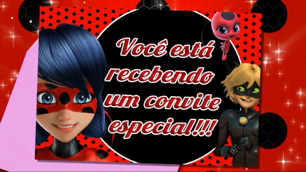 Convite ladybug animado