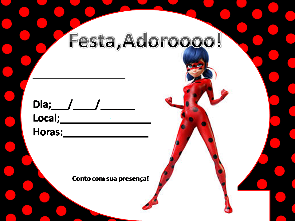 convite ladybug para editar