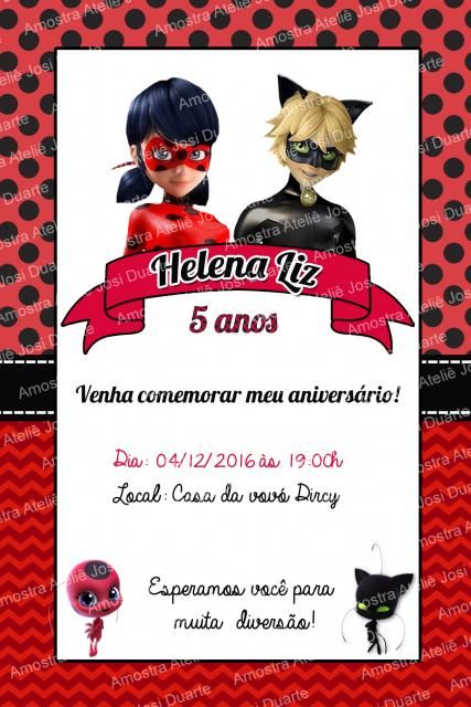 Convite ladybug cat noir