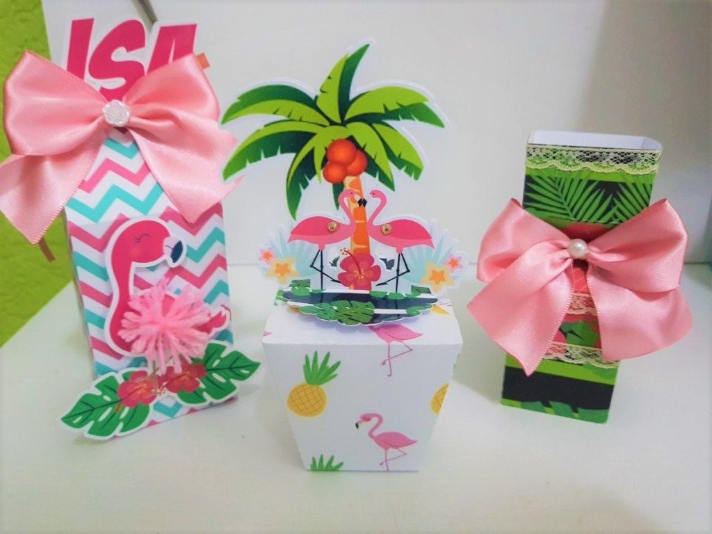 lembrancinha flamingo tropical