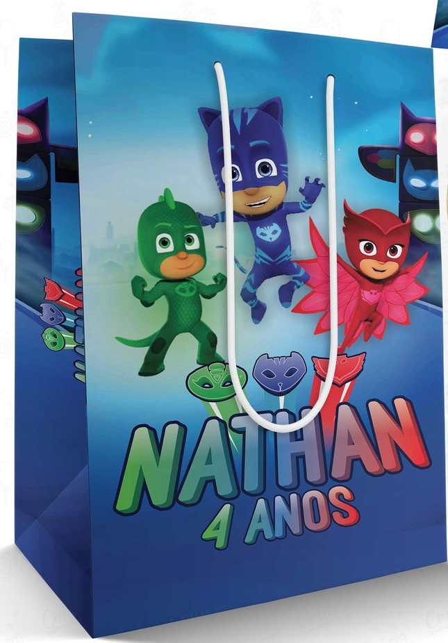 lembrancinha pj masks sacolinha