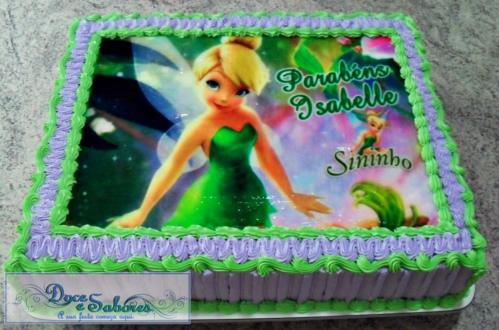 bolo da tinker bell quadrado