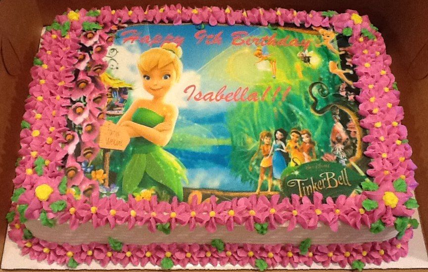 bolo da tinker bell quadrado