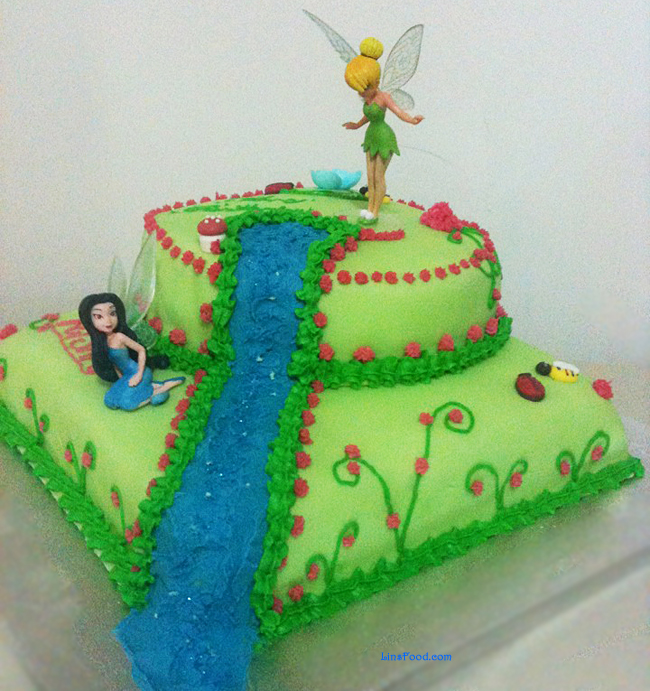 bolo da tinker bell quadrado