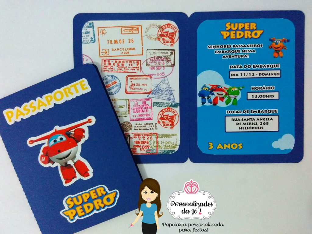 convite super wings passaporte