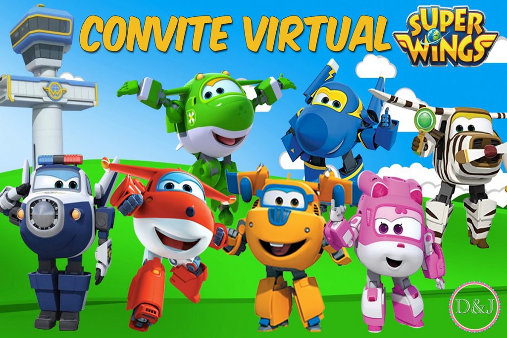 convite super wings virtual