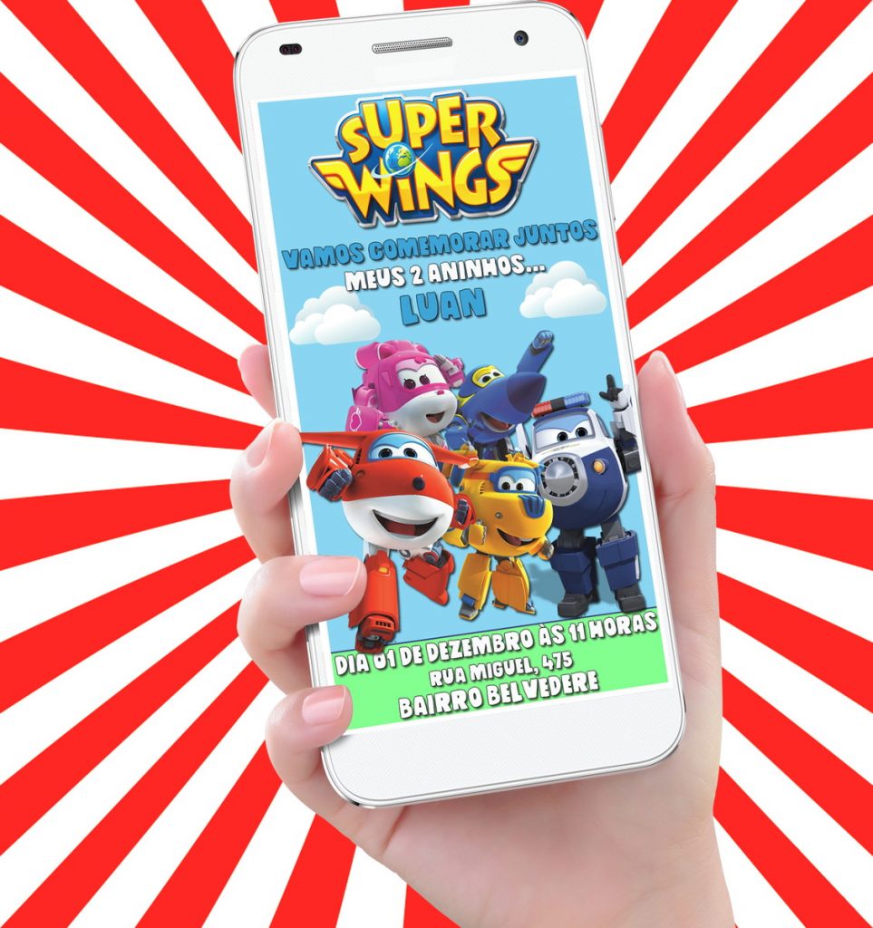 convite super wings virtual