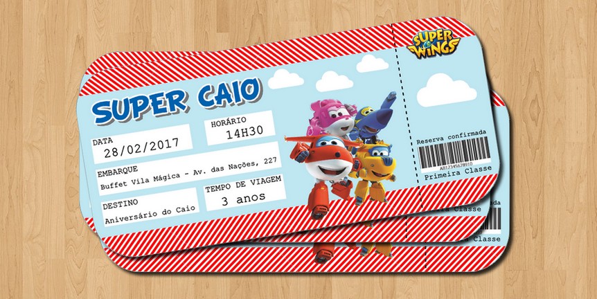 convite super wings passaporte