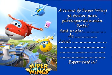 convite super wings para editar