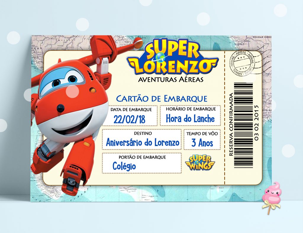 convite super wings passaporte