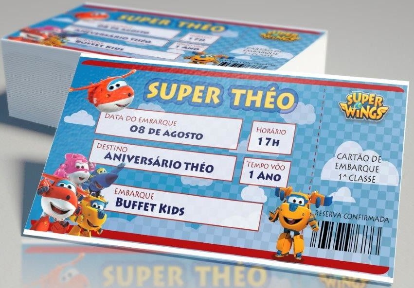 convite super wings passaporte