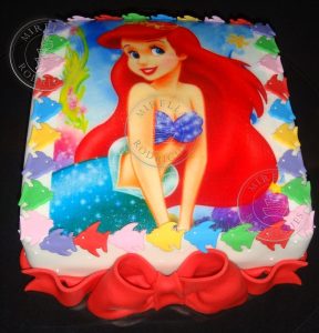 bolo da ariel com papel arroz