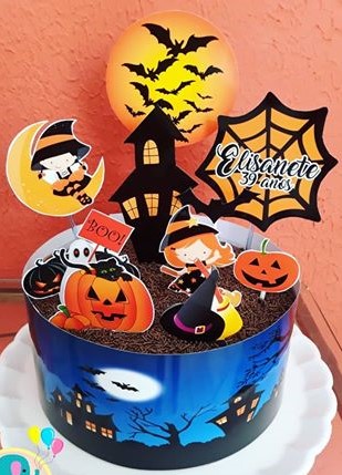 bolo halloween papel arroz