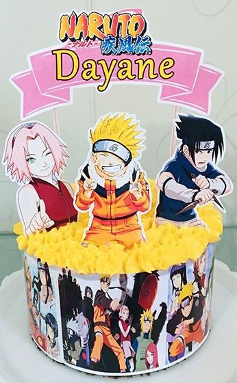 Topo de Bolo Naruto - Fazendo a Nossa Festa  Bolo naruto, Festa infantil  naruto, Festa naruto