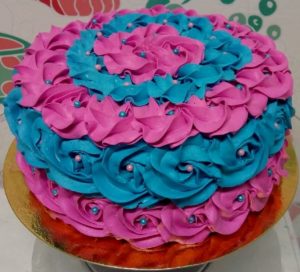 bolo rosa e azul