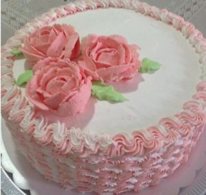 bolo rosa e branco