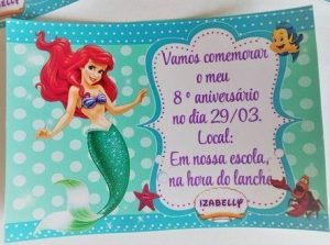 convite ariel simples