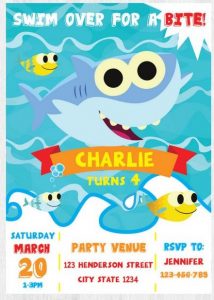 convite baby shark simples