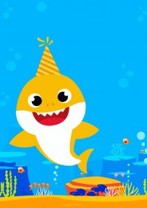 convite baby shark em branco