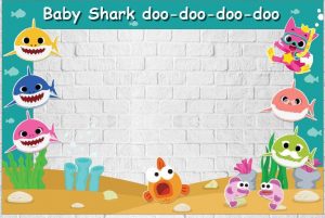 convite baby shark em branco