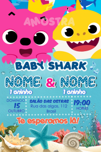 convite baby shark on line