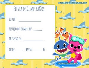 convite baby shark para editar