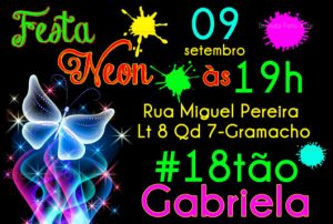 convite festa neon 18 anos