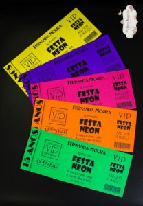 convite festa neon simples