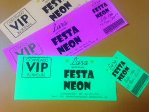 convite festa neon simples