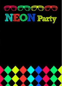 convite festa neon para imprimir