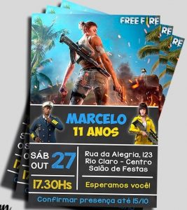 convite free fire simples