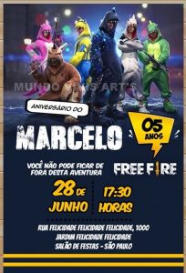 convite free fire simples