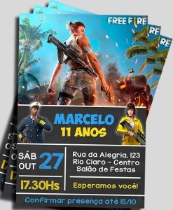 convite free fire simples