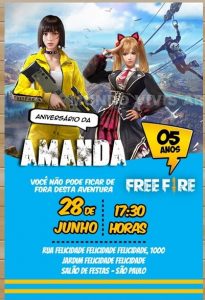 convite free fire simples