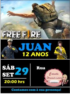 convite free fire simples