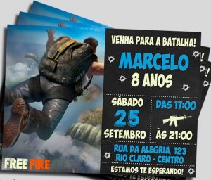 convite free fire simples