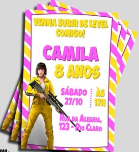 convite free fire simples