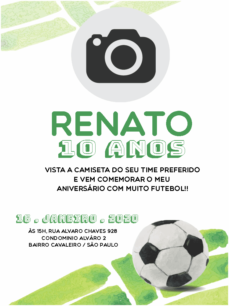 Convite de Futebol 50 Modelos Inspiradores para Conferir! Convite de Futebol 50 Modelos Inspiradores para Conferir!