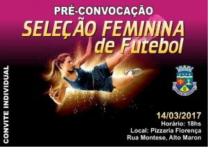 convite de futebol feminino