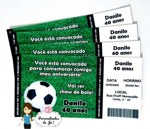 convite de futebol ingresso