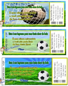 convite de futebol ingresso