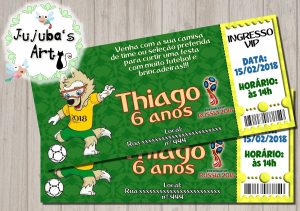 convite de futebol ingresso