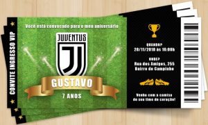 convite de futebol ingresso