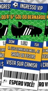 convite de futebol ingresso