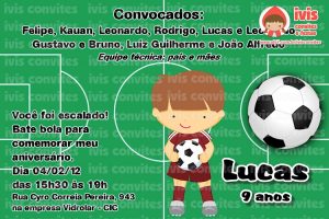 convite de futebol infantil