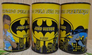 lembrancinha do batman lata de leite