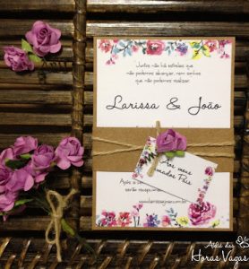 Convite casamento rústico Floral